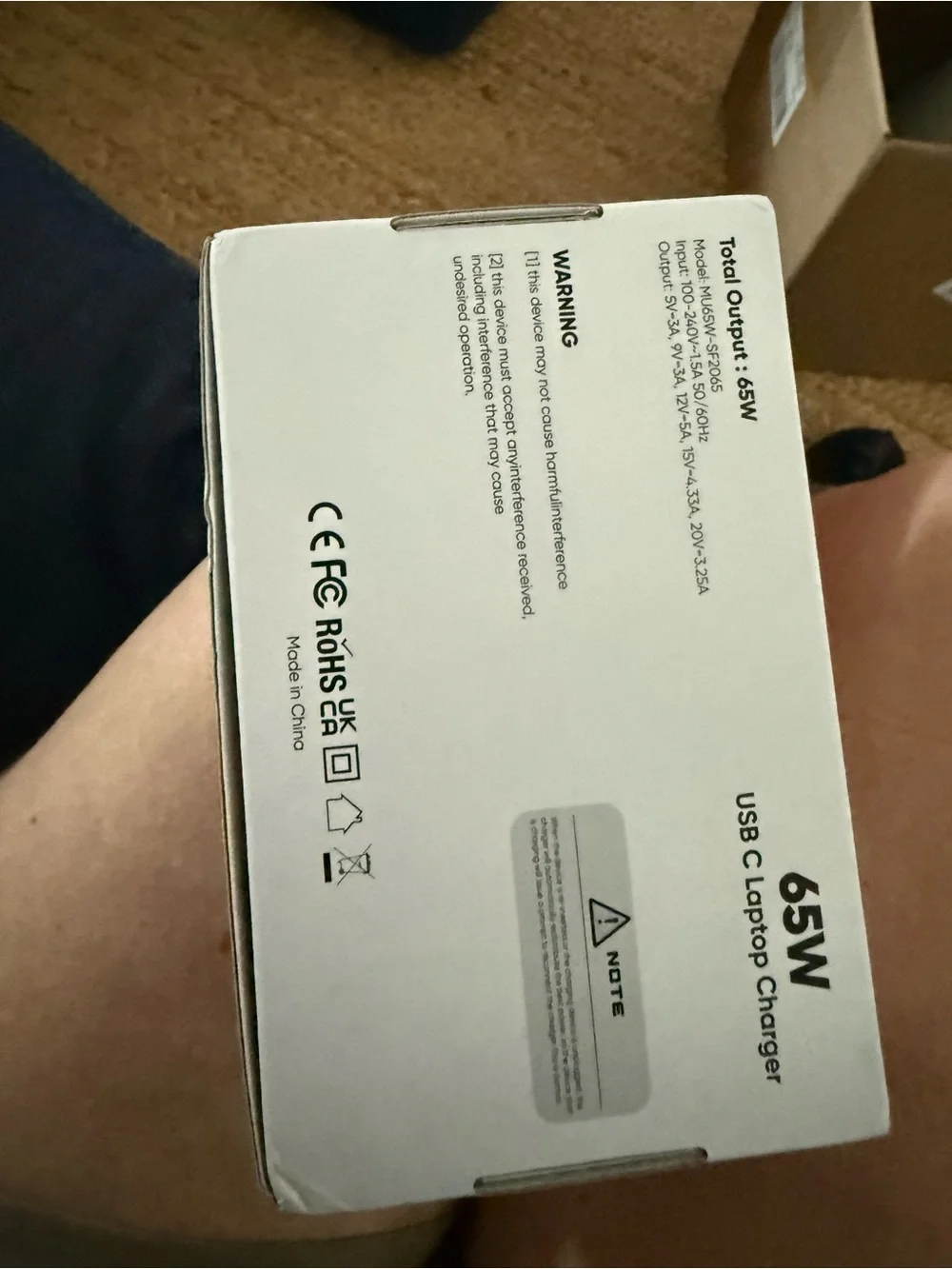 65 Watt New Sealed in box USB-C laptop fast charging power adapter 🔌